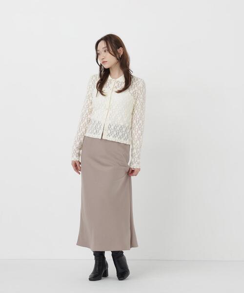 NATURAL BEAUTY BASIC(ナチュラルビューティーベーシック)の「シャツカラー起毛レースカットソー(Tシャツ/カットソー・レディース・オフホワイト/ブラック・FREE)」の18枚目の写真