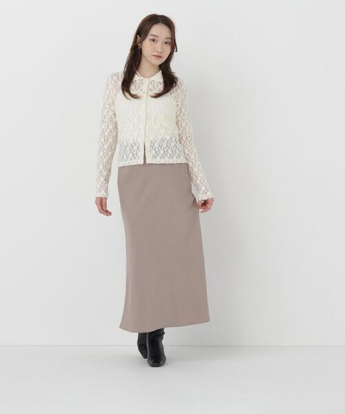NATURAL BEAUTY BASIC(ナチュラルビューティーベーシック)の「シャツカラー起毛レースカットソー(Tシャツ/カットソー・レディース・オフホワイト/ブラック・FREE)」の20枚目の写真