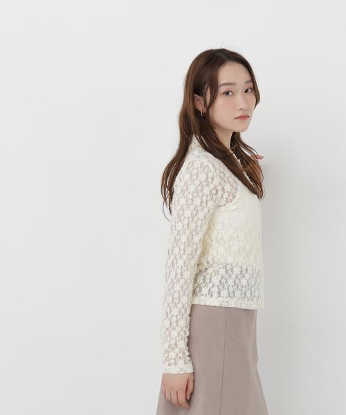 NATURAL BEAUTY BASIC(ナチュラルビューティーベーシック)の「シャツカラー起毛レースカットソー(Tシャツ/カットソー・レディース・オフホワイト/ブラック・FREE)」の21枚目の写真