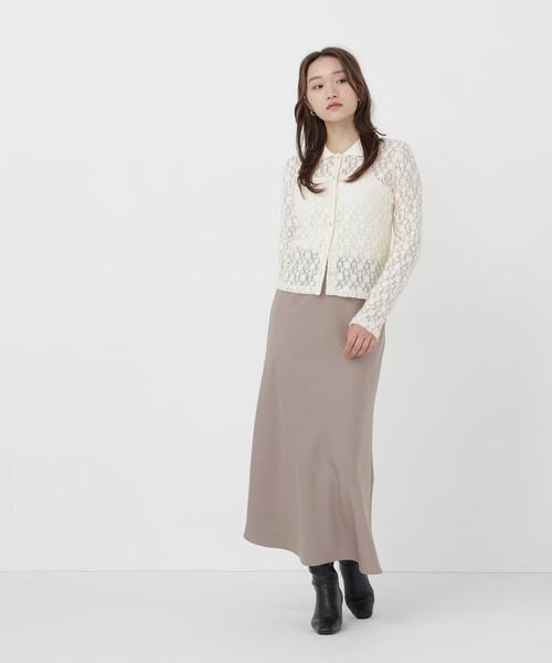 NATURAL BEAUTY BASIC(ナチュラルビューティーベーシック)の「シャツカラー起毛レースカットソー(Tシャツ/カットソー・レディース・オフホワイト/ブラック・FREE)」の22枚目の写真