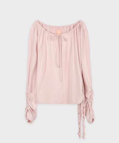 SINOON(シヌーン)の「Side Tie T-Shirt (Pink)(Tシャツ/カットソー・レディース・PINK・SMALL/MEDIUM)」の4枚目の写真