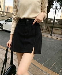 コーデュロイ台形ミニスカート