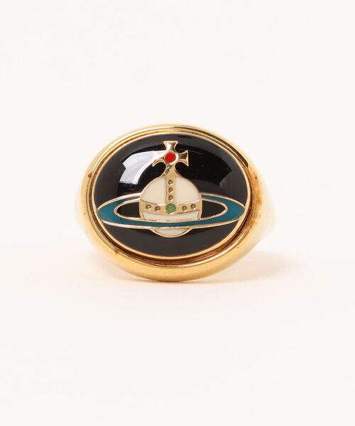 Vivienne Westwood(ヴィヴィアンウエストウッド)の「ENAMEL BUTTON RING(リング・レディース・ブラック/レッド系その他3/レッド系その他4/ブラック系その他/イエロー/イエロー系その他2・XS/S/M)」の2枚目の写真