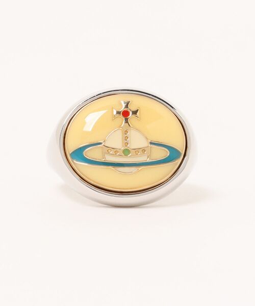 Vivienne Westwood(ヴィヴィアンウエストウッド)の「ENAMEL BUTTON RING(リング・レディース・ブラック/レッド系その他3/レッド系その他4/ブラック系その他/イエロー/イエロー系その他2・XS/S/M)」の3枚目の写真