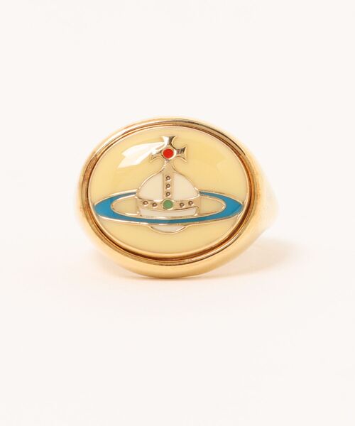Vivienne Westwood(ヴィヴィアンウエストウッド)の「ENAMEL BUTTON RING(リング・レディース・ブラック/レッド系その他3/レッド系その他4/ブラック系その他/イエロー/イエロー系その他2・XS/S/M)」の4枚目の写真