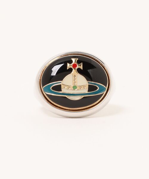 Vivienne Westwood(ヴィヴィアンウエストウッド)の「ENAMEL BUTTON RING(リング・レディース・ブラック/レッド系その他3/レッド系その他4/ブラック系その他/イエロー/イエロー系その他2・XS/S/M)」の1枚目の写真