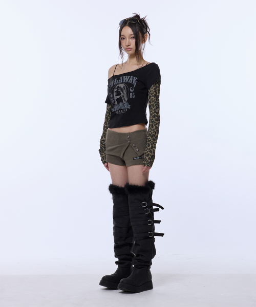 GILAARCHIVE(ギラアーカイブ)の「RUNAWAY GIRL LEOPARD LONG SLEEVE_BLACK(Tシャツ/カットソー・レディース・その他・FREE)」の2枚目の写真