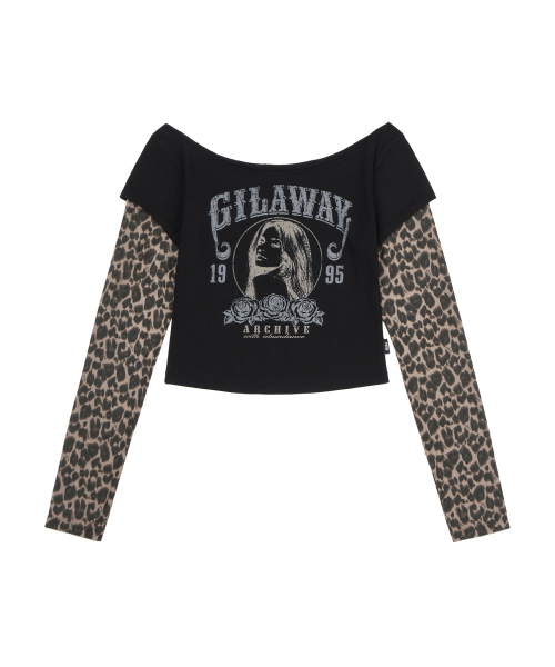 GILAARCHIVE(ギラアーカイブ)の「RUNAWAY GIRL LEOPARD LONG SLEEVE_BLACK(Tシャツ/カットソー・レディース・その他・FREE)」の4枚目の写真