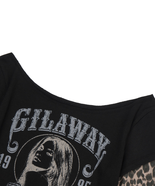 GILAARCHIVE(ギラアーカイブ)の「RUNAWAY GIRL LEOPARD LONG SLEEVE_BLACK(Tシャツ/カットソー・レディース・その他・FREE)」の6枚目の写真