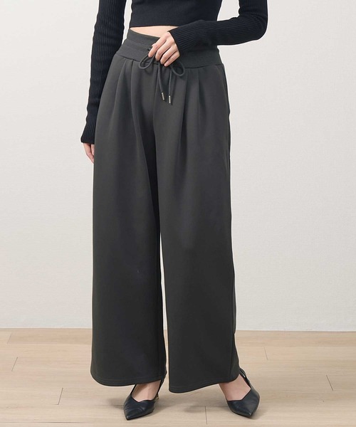 laulea(ラウレア)の「スウェット 裏毛ハイウエストワイドパンツ(スウェットパンツ・レディース・グレー/ダークグレー/ブラック・L/M)」の3枚目の写真