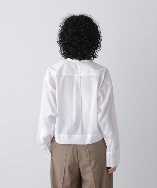 YLEVE（イレーヴ）の「YLEVE / COTTON TYPEWRITER STRING SKIPPER SHIRT（シャツ/ブラウス・レディース・ブルー/ホワイト・1）」の5枚目の写真