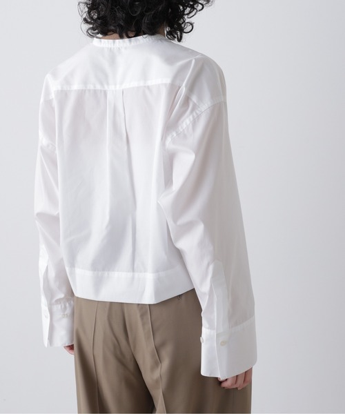 YLEVE（イレーヴ）の「YLEVE / COTTON TYPEWRITER STRING SKIPPER SHIRT（シャツ/ブラウス・レディース・ブルー/ホワイト・1）」の7枚目の写真