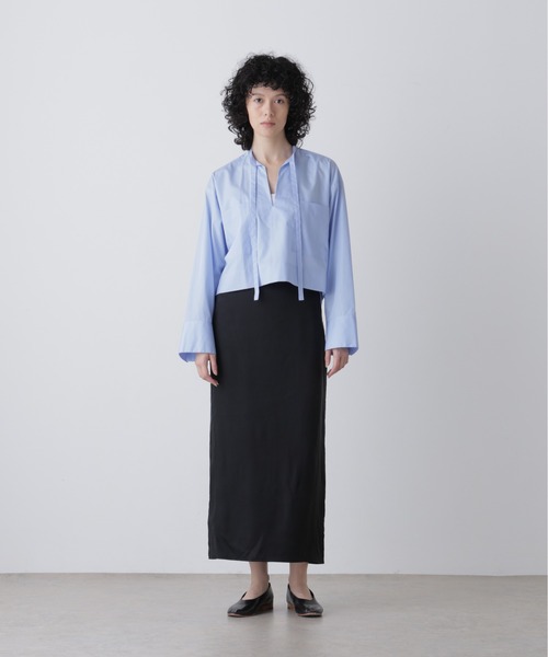 YLEVE（イレーヴ）の「YLEVE / COTTON TYPEWRITER STRING SKIPPER SHIRT（シャツ/ブラウス・レディース・ブルー/ホワイト・1）」の10枚目の写真