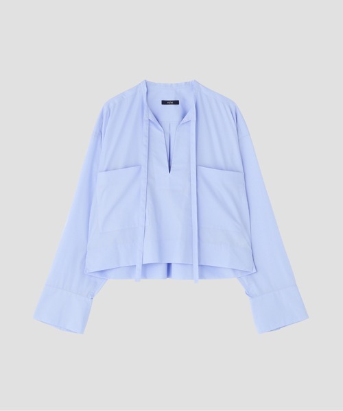 YLEVE（イレーヴ）の「YLEVE / COTTON TYPEWRITER STRING SKIPPER SHIRT（シャツ/ブラウス・レディース・ブルー/ホワイト・1）」の11枚目の写真
