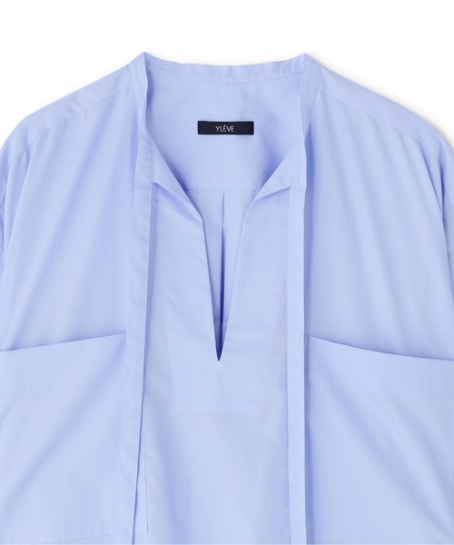 YLEVE（イレーヴ）の「YLEVE / COTTON TYPEWRITER STRING SKIPPER SHIRT（シャツ/ブラウス・レディース・ブルー/ホワイト・1）」の13枚目の写真
