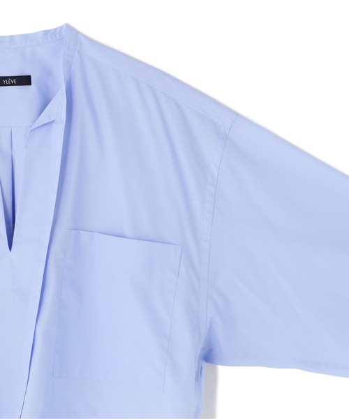YLEVE（イレーヴ）の「YLEVE / COTTON TYPEWRITER STRING SKIPPER SHIRT（シャツ/ブラウス・レディース・ブルー/ホワイト・1）」の14枚目の写真