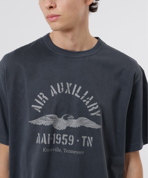 Alpha Industries(アルファインダストリーズ)の「Alpha Industries/アルファ インダストリーズ/ESSENTIAL RELAXED FIT TEE (BATTLEWASH AIR AUX)/バトルウォッシュ エア オックス リラックスフィット Tシャツ(Tシャツ/カットソー・メンズ・ブラック・XL/L/M/S)」の2枚目の写真