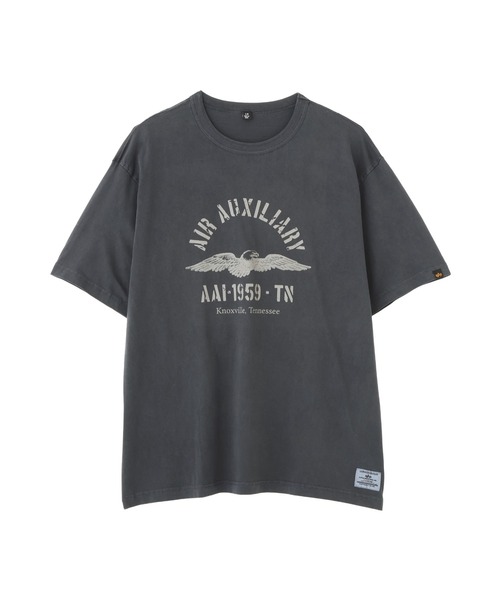 Alpha Industries(アルファインダストリーズ)の「Alpha Industries/アルファ インダストリーズ/ESSENTIAL RELAXED FIT TEE (BATTLEWASH AIR AUX)/バトルウォッシュ エア オックス リラックスフィット Tシャツ(Tシャツ/カットソー・メンズ・ブラック・XL/L/M/S)」の6枚目の写真