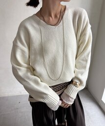 【WEB限定】Vネックワイドプルオーバーニット