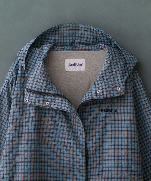 BadBlue(バッドブルー)の「Check Hoodie Jacket Blue(パーカー・レディース・その他・FREE)」の6枚目の写真