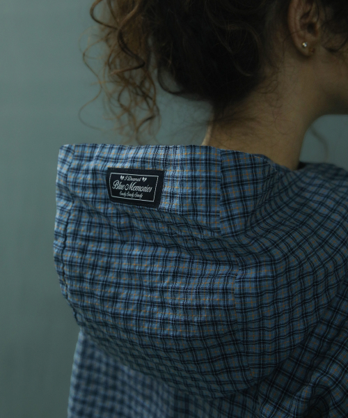 BadBlue(バッドブルー)の「Check Hoodie Jacket Blue(パーカー・レディース・その他・FREE)」の3枚目の写真