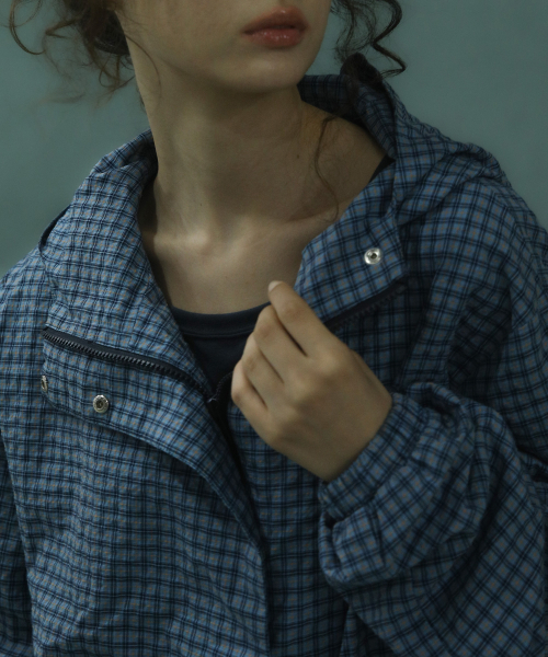 BadBlue(バッドブルー)の「Check Hoodie Jacket Blue(パーカー・レディース・その他・FREE)」の4枚目の写真