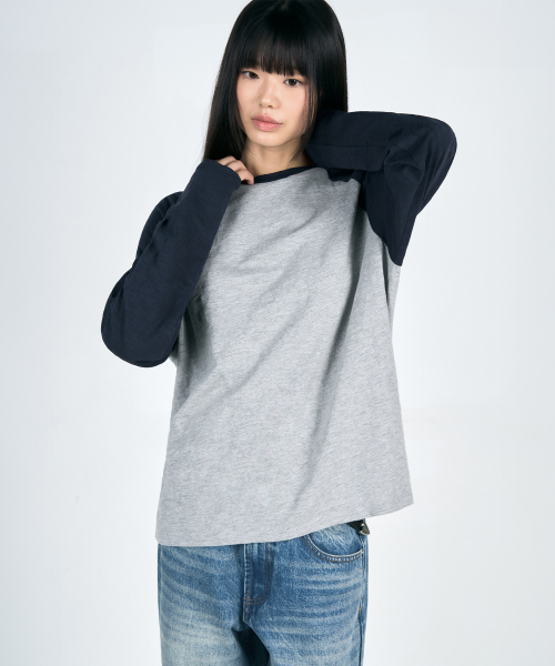 URBANSTOFF(アーバンストッフ)の「カットオフラグランロングスリーブ(メランジ)(Tシャツ/カットソー・レディース・その他・MEDIUM/LARGE)」の1枚目の写真