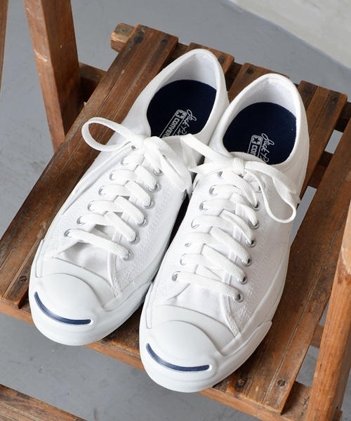 CONVERSE(コンバース)の「CONVERSE: 【JACK PURCELL】(スニーカー・メンズ・ホワイト/ブラック・6.5/8/6/7/7.5/9)」の2枚目の写真