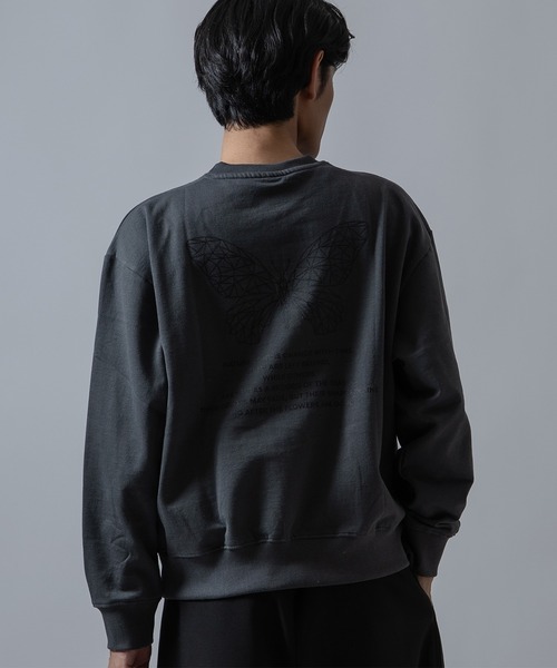 SIDEWAY STANCE(サイドウェイスタンス)の「【SIDEWAY STANCE】バタフライ プリント 裏起毛 プルオーバー(スウェット・メンズ・杢グレー/ブラック/チャコール・SMALL/LARGE/MEDIUM)」の20枚目の写真