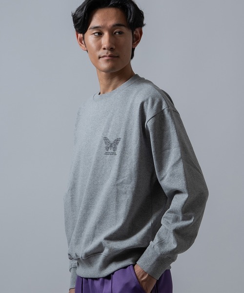 SIDEWAY STANCE(サイドウェイスタンス)の「【SIDEWAY STANCE】バタフライ プリント 裏起毛 プルオーバー(スウェット・メンズ・杢グレー/ブラック/チャコール・SMALL/LARGE/MEDIUM)」の12枚目の写真