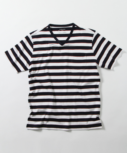 GLOBAL WORK(グローバルワーク)の「【高品質素材使用】スーピマボーダーVネックT/707598(Tシャツ/カットソー・メンズ・グレー/ネイビー/ダークグレー/ダークブルー/ブルー・SMALL/LARGE/X-LARGE/MEDIUM)」の5枚目の写真