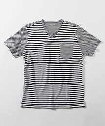 GLOBAL WORK | 【高品質素材使用】スーピマボーダーＶネックＴ/707598(Tシャツ/カットソー)