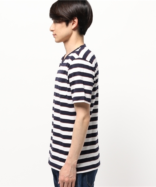 GLOBAL WORK(グローバルワーク)の「【高品質素材使用】スーピマボーダーVネックT/707598(Tシャツ/カットソー・メンズ・グレー/ネイビー/ダークグレー/ダークブルー/ブルー・SMALL/LARGE/X-LARGE/MEDIUM)」の6枚目の写真