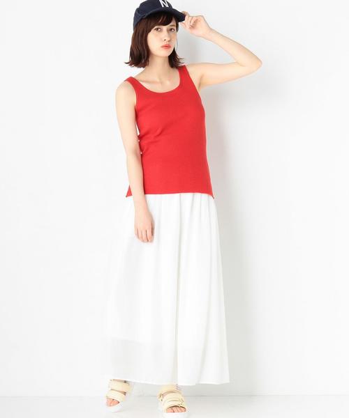 Another Edition（アナザーエディション）の「ワッフルタンクトップ/AEBC　ワッフル TANK TOP◆（タンクトップ・レディース・ホワイト/ライトグレー/レッド・FREE）」の6枚目の写真