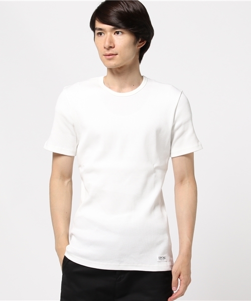 FACTOTUM（ファクトタム）の「【FACTOTUM JEANS】テレコアンダーシリーズ　クルーネック半袖（Tシャツ/カットソー・メンズ・ブラック/ホワイト/カーキ・46/44/48）」の8枚目の写真