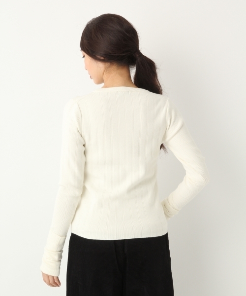 A part by（アパートバイ）の「12GViNyWハリヌキLSPO 738219 （ニット/セーター・レディース・ブルー/ブラック/グレー/ホワイト・LARGE/MEDIUM）」の7枚目の写真