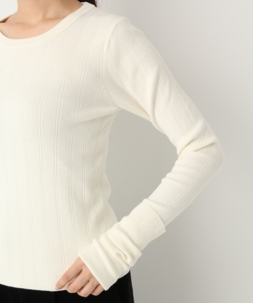 A part by（アパートバイ）の「12GViNyWハリヌキLSPO 738219 （ニット/セーター・レディース・ブルー/ブラック/グレー/ホワイト・LARGE/MEDIUM）」の9枚目の写真