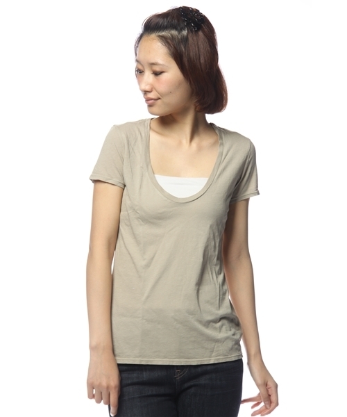 Ray BEAMS（レイビームス）の「【△Ray BEAMS LOS ANGELES / ショートスリーブU】（Tシャツ/カットソー・レディース・ホワイト/ライトグレー/ブラック/ベージュ/オリーブ/チャコールグレー/レッド系その他/インディゴブルー・1/2）」の5枚目の写真