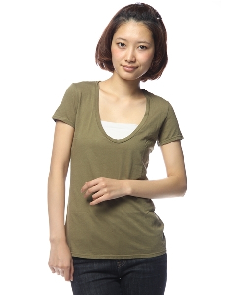 Ray BEAMS（レイビームス）の「【△Ray BEAMS LOS ANGELES / ショートスリーブU】（Tシャツ/カットソー・レディース・ホワイト/ライトグレー/ブラック/ベージュ/オリーブ/チャコールグレー/レッド系その他/インディゴブルー・1/2）」の6枚目の写真