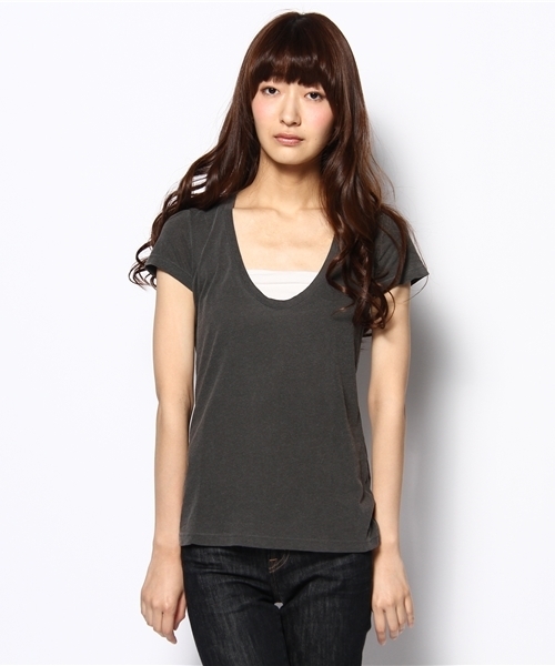 Ray BEAMS（レイビームス）の「【△Ray BEAMS LOS ANGELES / ショートスリーブU】（Tシャツ/カットソー・レディース・ホワイト/ライトグレー/ブラック/ベージュ/オリーブ/チャコールグレー/レッド系その他/インディゴブルー・1/2）」の3枚目の写真