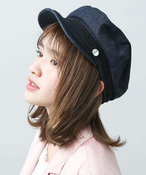 WEGO（ウィゴー）の「WEGO/マリンキャップ（キャスケット・レディース・ベージュ/ダークインディゴブルー/ブラック・FREE）」の3枚目の写真