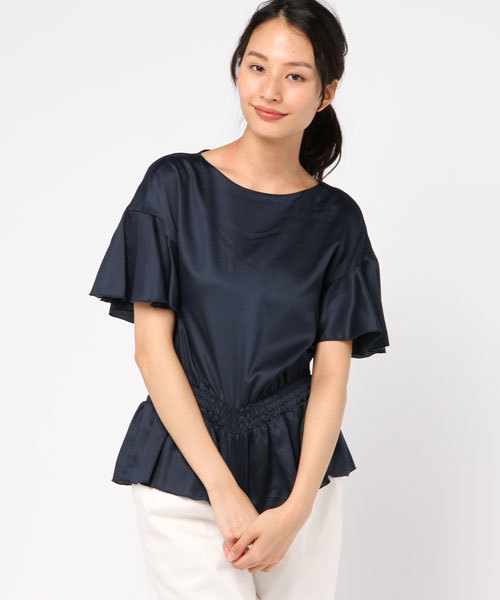 SHIPS for women（シップスフォーウィメン）の「フレアスリーブぺプラムブラウス（シャツ/ブラウス・レディース・ネイビー/ラベンダー/オフホワイト・ONE SIZE）」の13枚目の写真