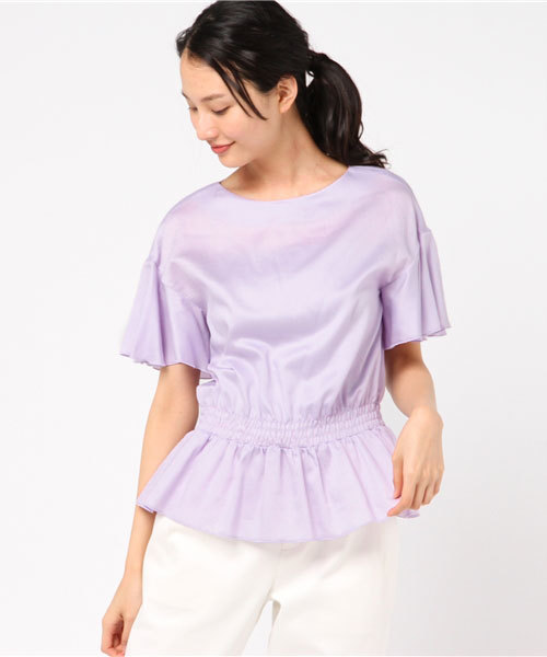 SHIPS for women（シップスフォーウィメン）の「フレアスリーブぺプラムブラウス（シャツ/ブラウス・レディース・ネイビー/ラベンダー/オフホワイト・ONE SIZE）」の14枚目の写真
