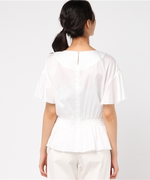 SHIPS for women（シップスフォーウィメン）の「フレアスリーブぺプラムブラウス（シャツ/ブラウス・レディース・ネイビー/ラベンダー/オフホワイト・ONE SIZE）」の6枚目の写真