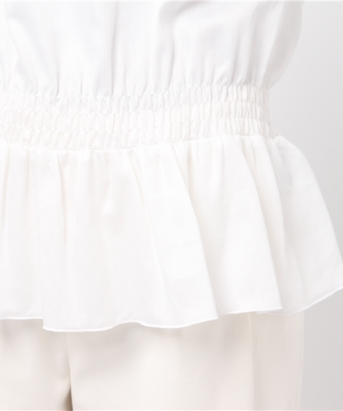 SHIPS for women（シップスフォーウィメン）の「フレアスリーブぺプラムブラウス（シャツ/ブラウス・レディース・ネイビー/ラベンダー/オフホワイト・ONE SIZE）」の10枚目の写真