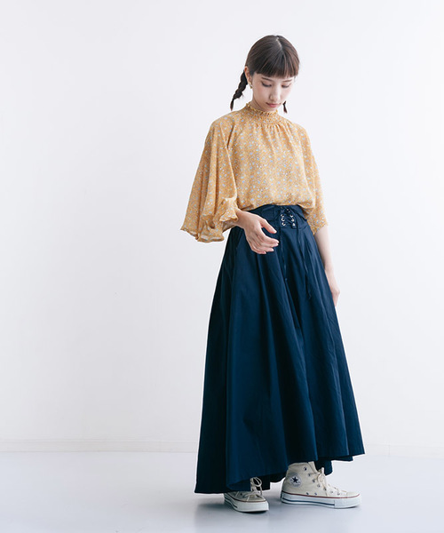 MERLOT（メルロー）の「ウエストスピンドルフレアスカート1173（スカート・レディース・レッド/カーキ/ベージュ/ネイビー・FREE）」の10枚目の写真