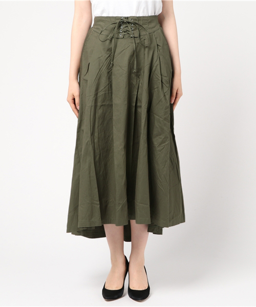 MERLOT（メルロー）の「ウエストスピンドルフレアスカート1173（スカート・レディース・レッド/カーキ/ベージュ/ネイビー・FREE）」の17枚目の写真