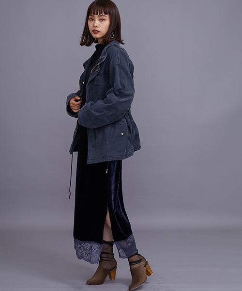 STUDIOUS（ステュディオス）の「【STUDIOUS】オーバーサイズミリタリーブルゾン（ミリタリージャケット・レディース・カーキ/ブラック・1）」の16枚目の写真