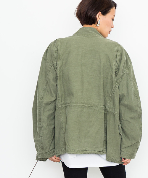STUDIOUS（ステュディオス）の「【STUDIOUS】オーバーサイズミリタリーブルゾン（ミリタリージャケット・レディース・カーキ/ブラック・1）」の20枚目の写真
