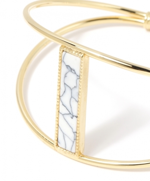 BAYFLOW（ベイフロー）の「BAYFLOW／センケイストーンバングル（バングル/リストバンド・レディース・ホワイト/ブルー・FREE）」の4枚目の写真